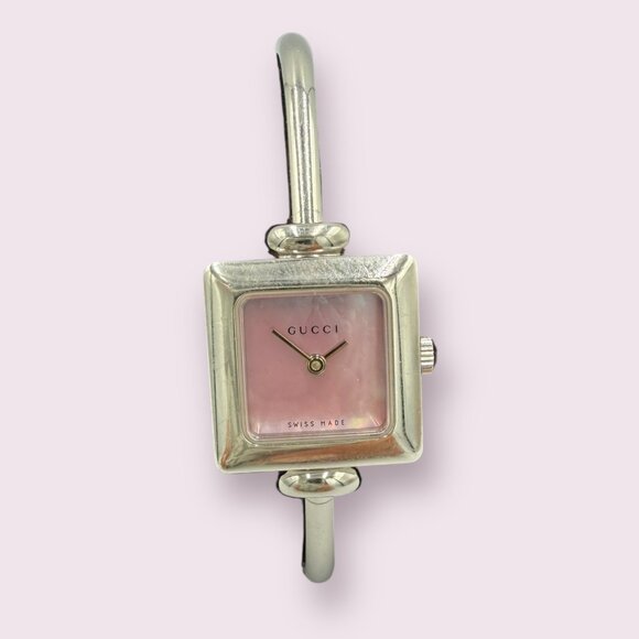Gucci Stainless Steel Pink Mother of Pearl 19mm 1900L Quartz Watch - Picture 1 of 4